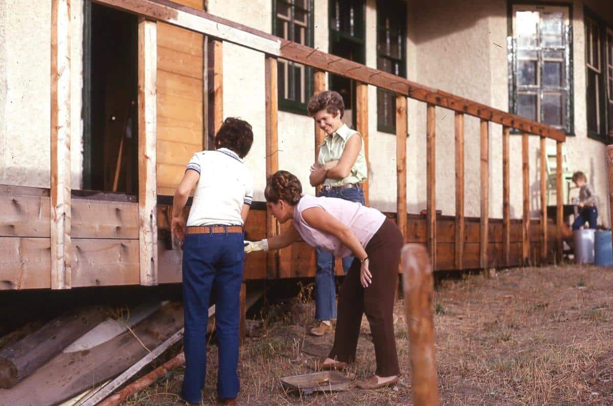 Painting the deck in 1970